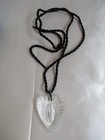 Vtg Waterford Crystal Heart Pendant Necklace Black Cord Original Box  La 21