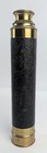 Antique 1800   s French 3 Draw Telescope Spyglass - Brass And Leather