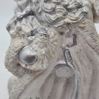 Vintage White Silver Santa Claus Figurine Lantern Snowman Christmas Decor 