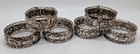 Set Of 6 Numbered Antique English Sterling Silver Napkin Rings  D  1897  34g