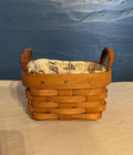 Longaberger 1994 5  Sweet Basil Booking Basket Leather Handles Liner Protector