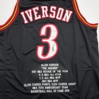 Autographed signed Allen Iverson Philadelphia Black Stat Jersey Jsa Coa