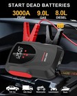 Jump Starter With Air Compressor  3000a 150psi Portable Car Battery Black Red 