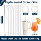 6-pack 12 Inch Replacement Straws For Stanley   Yeti 12 In  40oz-clear