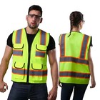 Work Vest For Men Women Multi Pockets Workwear Road Building Construction Work V