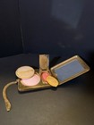 Vintage Gold Tone Wristlet Compact With Intact Powder   Rouge - 149