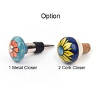 Wine Bottle Stopper Multicolored Glass  Unique Round Cork Cheerful Bar Decor