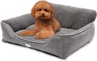 Soft Warm Dog Cat Bed  Cozy Grey Brown Kennel Mat  Comfortable Nest