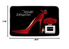 High Heels Bath Mat Perfume Flower Hello Gorgeous Fashion Makeup Girls Woman    