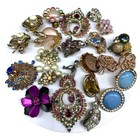 Vintage Single Earrings Broken Rhinestone Jewelry Lot Clip On Clip-on Cluster