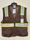 Brown Safety Vest Reflective With Pockets