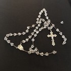 Vtg Catamore Sterling Silver  And Crystal Catholic Rosary 21    Needs Repair    