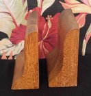 Vintage Hawaiian Koa Wood Bookends Hawaii Royal Crest