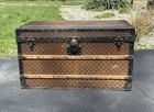 Louis Vuitton Steamer Trunk Damier Canvas Antique French Luggage Chest