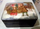 Euc Unique Small Fedoskino Russian Vintage Lacquer Hand Painted Box 2 75  Coa