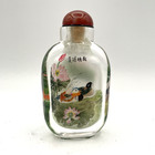 Yau Ling Reverse-painted Ducks Chinese Snuff Bottle  Stopper   Fitted Silk Box