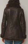 Women   s Shearling Leather Coat     Vintage Brown Sheepskin Jacket With Fur Lining