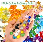 300g Glass Mosaic Tiles 200 Pieces For Diy Crafts  Assorted Colors