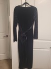Women s Large Long Sleeve Pant Jumpsuit  Black With Silver Sparkles