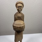 Vintage African Wood Carving  Woman Carrying A Basket   13  Tall 