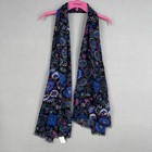 Vera Bradley Scarf Womens Black Blue Purple Bramble Floral Paisley Soft Fringe