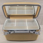 Vintage Samsonite Silhouette Train Case Yellow Vanity Makeup Cosmetic W Mirror