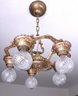Antique Vintage 30 s Art Deco Cast Iron Ceiling Light Chandelier