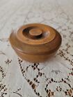Antique Vintage Turned Lidded Wood Peasesware  Treenware Box 2 25 t  4 w