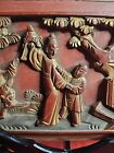 Antique Chinese Salvaged Architectural Panel W figures tree Over 100 Yrs 