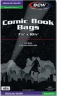Bcw 1 Black Short Comic Bin W  100 Silver Resealable 2-mil Bags   Silver Boards