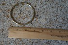 Women s Vintage Brass Metal Silver Tone Metal Bangle Striped Band Bracelet