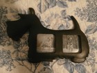 New-scottish Terrier scottie Dog Shaped Picture Frame- Double Photos- Black  Mat