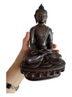 Heavy  Vintage Copper Seated Buddha Statue Made In Nepal Dhyana Mudra Pose