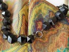 Vintage Victorian Necklace Genuine Whitby Jet Sterling Jewelry Chunky Antique