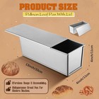 2 Pack Stainless Steel Pullman Loaf Pan With Lid  13x4 Inch Large Capacity Pullm