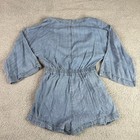 Free People Romper Womens Small Blue Chambray One Piece Jumpsuit Open Tie Waist