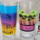 Travel Souvenir Shot Glass Lot Cancun Cozumel Key West Bahamas Senor Frog Qty 8