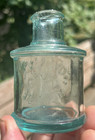 Nice Aqua Colored Continental Inks   Mucilage Bottle 1880 s Era L  k