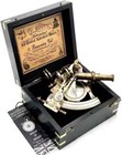Antique Brass J  Scott London Brass Ship History Sextant With Wooden Box Gift 4 