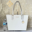 Michael Kors Jet Set Travel Medium Carryall Tote Shoulder Bag Optic White