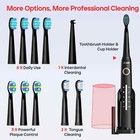 Sonic Electric Adult Ultrasonic Toothbrush Usb Rechargeable With 10 Replacement 