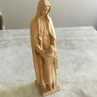 Vtg 10    Wood Hand Carved Our Lady Virgin Mary W Crippled Girl  Sculpture
