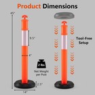 3 Pack Traffic Delineator Posts With Fillable Base 45 Inch Delineator Post Cones
