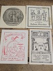 12 Old Vintage Antique Coat Of Arms Bookplate Book Crest Label Collection Lot