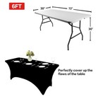6  Ft  2 Packs Spandex Fitted Stretch Tablecloth Wedding Banquet Party Black