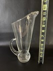 Antique 11 Inch Cocktail Pitcher Hand Blown Clear Glass