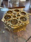 Vintage Hollywood Regency Vanity Lipstick Holder Gold Filigree Very Rare    