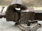 Vintage Rock Island No  574 Bench Vise 4 5  Jaws Swivel Base - 70 Lbs  Overall
