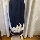 Vtg Bushwacker Women s 6  Midi Wrap Skirt Nautical Coastal Print Rayon Lined Usa