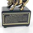 New York Stock Exchange The Bull Of Wall Street Statue Resin Wood Base Engraved